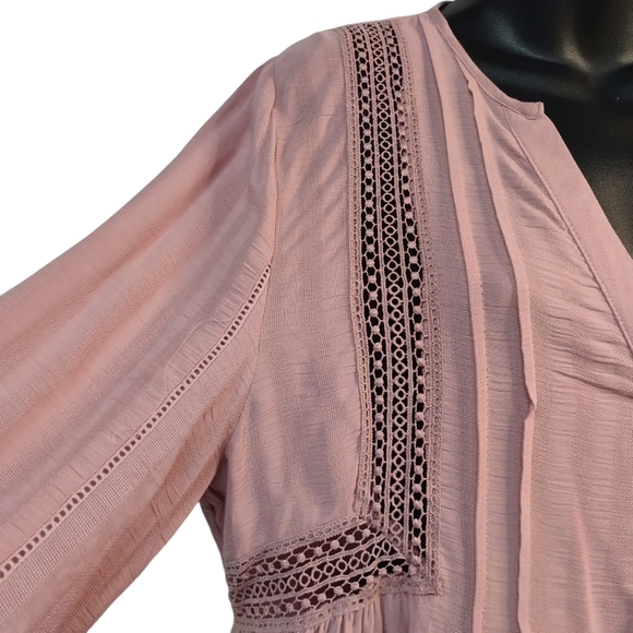 Love Tree Women's Dust Pink Button Down Top Blouse Size L NWOT - Picture 6 of 8